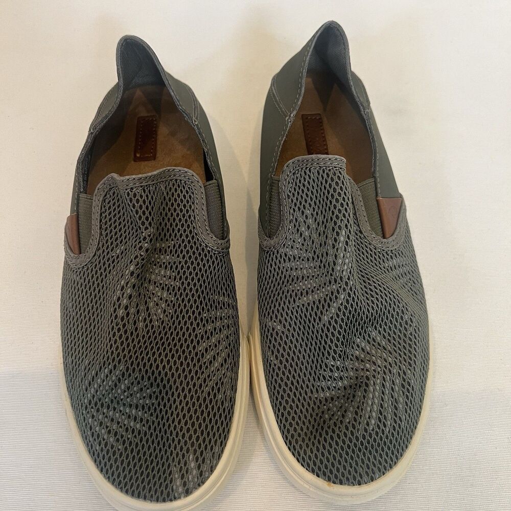 Olukai Womens Slip on Sneakers Green Palm Mesh 20271-TZER Pehuea 6